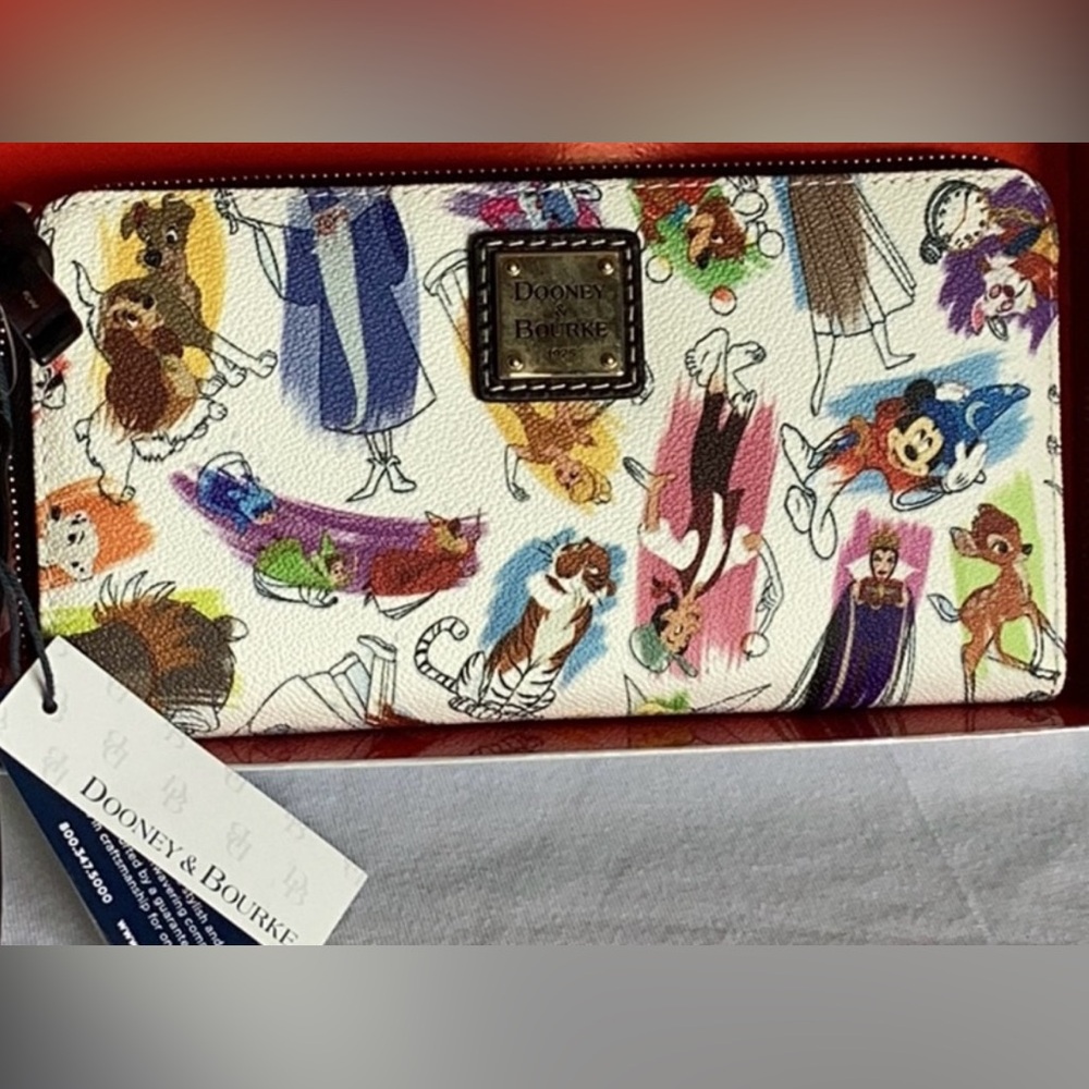 Dooney & Bourke Disney parks wallet wristlet authentic (sketch print) new w tags